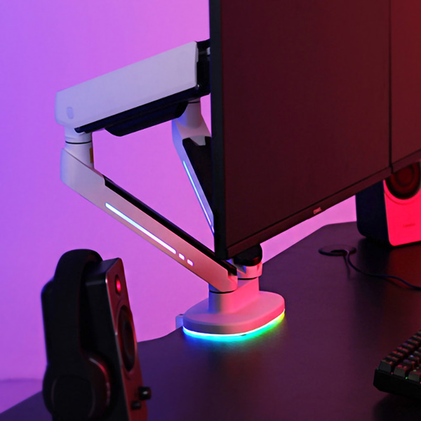 카멜마운트 RGB모니터암 HMA-2D 듀얼 모니터거치대 LED라이팅