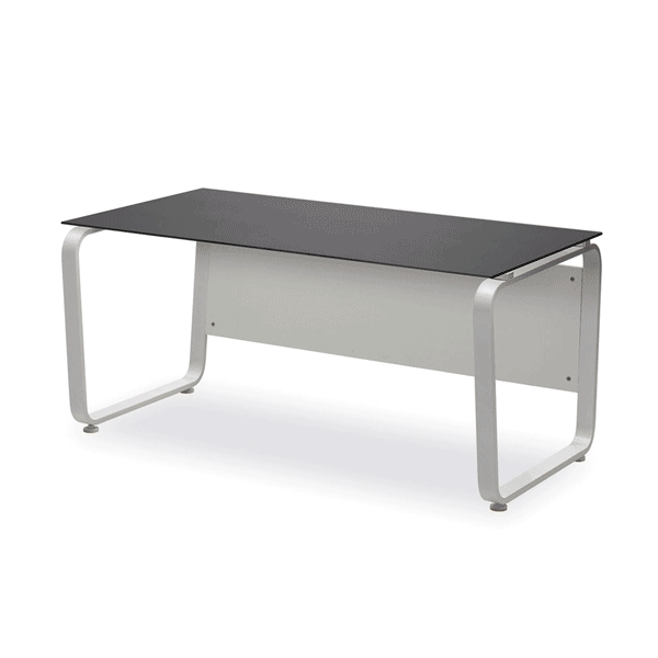 IH-1270 유로파S 강화유리책상(가림판포함)(스퀘어/트라이페조이드 다리 택1)