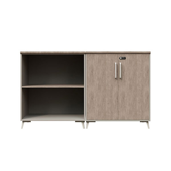 IH-8329 화이트오크 2단 장식장 도어잠금장치(도어형&middot;오픈형)